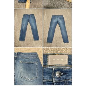 Everlane womens skinny jeans sz 30 9” rise blue jeans stretch denim
